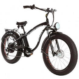 Marnaula Fahrräder Marnaula Monster 26 Limited Edition - Ist das Fat eBike - Rahmen: Alu Hydro TB7005 - Vorderfederung - Räder 26" - Shimano Alivio 6-sp - Shimano Alivio 14-28 Zähne - Hydraulische Bremsen (SCHWARZ)