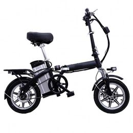 MFWFR Elektrofahrräder MFWFR Elektrisches Fahrrad, 16-Zoll-tragbares zusammenklappbares elektrisches Fahrrad mit 250 W Brstenloser Motor, Geschwindigkeit (20 km / h) und Einstellbarer Hhe, Schwarz, 10A