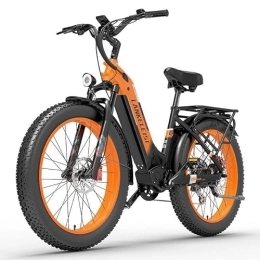 VAKOLE Elektrofahrräder MG600 Plus Elektrofahrrad für Erwachsene, 26" X4.0 Fat Tire E-Bike, Bafang Motor 26" All Terrain Elektrofahrrad 48V 20Ah Samsung Akku (Orange)