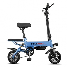 Minkui Elektrofahrräder Minkui 10-Zoll-Elektrofahrrad Tragbares zusammenklappbares Elektrofahrrad Mini-E-Bike-Motorräder für Erwachsene Zwei-Scheiben-Bremsen Elektrofahrrad-Blau