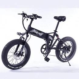 Minkui Fahrräder Minkui Zusammenklappbarer 500-W-Motor mit 500 W und abnehmbarem 48-V-10-Ah-Lithium-Ionen-Akku 20-Zoll-E-Bike-Fettreifen-Elektrofahrrad-36V500W schwarz