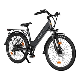 HappyBoard Fahrräder MJK 26 Zoll A26SXE E-Bike, Elektrofahrrad Cityräder Li-Batterie 10.4 Ah LCD Bildschirm E Bike, Shimano 7 Gängen Grau