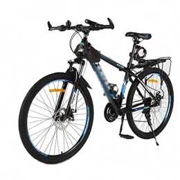 Mountainbike Fahrrad für Damen und Herren Mountainbike 24 Geschwindigkeit Kohlenstoffstahl Rahmen 26 Zoll 3-speichen-räder Dual-scheibenbremse-bike Geeignet Für Männer Und Fr(Size:24 Speed,Color:Blue)