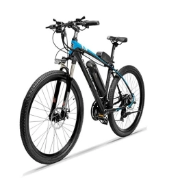 LRXG Fahrräder Mountainbikes Elektrisches Mountainbike Und Fahrrad Für Erwachsene 26 '' Hybridbikes Elektrofahrrad 250W Hochgeschwindigkeitsmotor 36V 10.4AH Aluminiumlegierungsrahmen Doppelscheibenbre(Color:Blau)