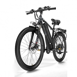 LRXG Fahrräder Mountainbikes Elektrisches Mountainbike Und Fahrrad Für Erwachsene 26 '' Hybridbikes Elektrofahrrad 400W 48V 13AH Aluminiumlegierung Rahmen Doppelscheibenbremse, Abnehmbare Lithiumbatte(Color:schwarz)