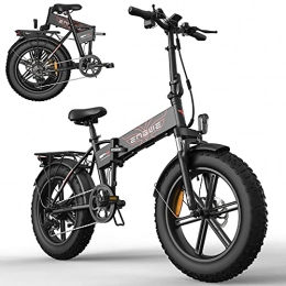 Moye Elektrofahrräder Moye Elektrofahrrad, 750W 20" 4.0 Fetter Reifen Elektrofahrräder für Erwachsene, 7-Gang-Falt-Elektrofahrrad mit 48V 12.8A Abnehmbarer Lithium-Batterie, Elektro-Mountainbike, Schwarz