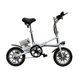 MSK Fahrräder MSK Elektrisches Fahrrad, zusammenklappbarer tragbarer Roller, Single Speed ​​Gear, Led-Scheinwerfer, Klapprahmen aus X-Form-Kohlenstoffstahl, stoßabsorbierender Federweg 30-40 km, White