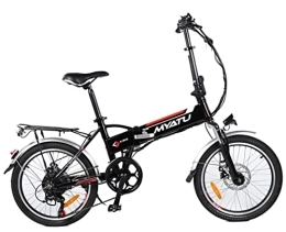 Farger Fahrräder Myatu 20 Zoll EBike Faltrad mit Shimano 7 Gang-Schaltung, Akku 36V 10.4AH Heckmotor 250 W (Schwarz)