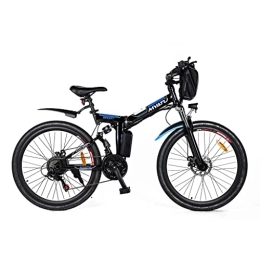 MYATU Fahrräder Myatu 26" E-Mountainbike für Damen Herren mit 36V 10, 4AH Akku, Shimano 21 Gang (Schwarz)