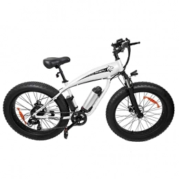 Farger Elektrofahrräder Myatu 26 Zoll E-Bike Fatbike mit Shimano 7 Gänge, Hardtail Mountainbike MTB 4.0 fette Reifen Fahrrad Weiß