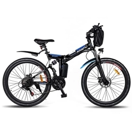 MYATU Elektrofahrräder MYATU E-Bike, 26 Zoll Elektrofahrrad E-Klapprad mit 36V 10.4Ah Abnehmbarer Akku für eine Reichweite bis 60km, 250W Motor und Shimano 21-Gang E-Mountainbike