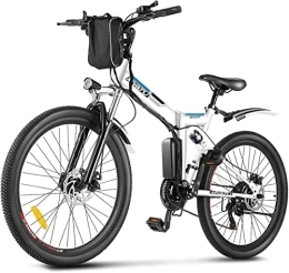MYATU Elektrofahrräder MYATU E-Bike 26 Zoll Elektrofahrrad faltbar E-Klapprad Pedelec mit 36V 10, 4Ah Akku für eine Reichweite bis 60km, 250W Motor und Shimano 21-Gang E-Mountainbike, weiß