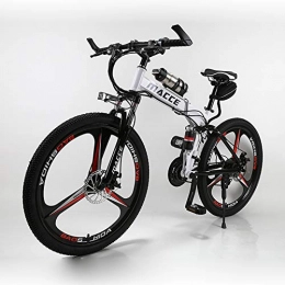 NA Elektrofahrräder NA Elektro-Bike Folding Electric Mountain Radfahren Fahrrad fr Erwachsene, 250W 26 '' Elektro-Fahrrad mit 36V 6.8AH Lithium-Ionen-Akku, 21 Geschwindigkeit Shifte, Wei