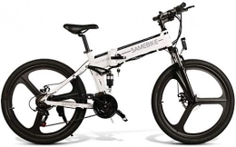 Noacog Fahrräder Noacog Fahrrad Berg- Elektrische klappbar tragbar mit Motor ohne Bürsten 48 V 26 Zoll 350 W, für Außen- - Weiß