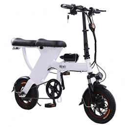 NXXML Klapproller, E-Bike mit klappbarem Rahmen aus Kohlenstoffstahl und 25A Lithiumbatterie, 48 V, 400 W fr Erwachsene, Mini-Elektrofahrrad,Wei