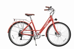 OOLTER Fahrräder OOLTER E-Bike 28 Zoll Damen City Fahrrad Pedelec, 7 Gang Aluminium Elektro Rad mit Scheibenbremse 250W Motor, Rot