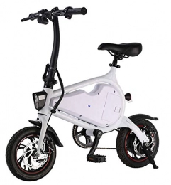 OTO Fahrräder OTO 12-Zoll-Elektrofahrrad - Intelligent Positioning Miniature Folding Adult Scooter - 36V 10.4AH wasserdicht IP54 - Hinterrad-Scheibenbremse - Belastbarkeit 120, White