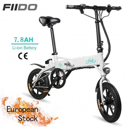 OUXI Fahrräder OUXI FIID0 D1 Elektrofahrrad, zusammenklappbares Elektrofahrrad für Erwachsene 10, 4 Ah 250 W36V mit LCD-Bildschirm 14-Zoll-Reifen Leichtgewicht 17, 5 kg Geeignet für Männer Frauen (Weiß)