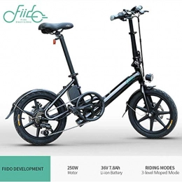 OUXI Fahrräder OUXI FIID0 D3S Schaltversion Elektrofahrrad, E-Bike fr Erwachsene mit Servountersttzung 7.8AH 250W 36V Batterie 16-Zoll-Klapprad fr Fitnessbungen im Freien-Schwarz