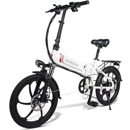 OUXI Elektrofahrräder OUXI Mountainbike, faltbares Elektrofahrrad für Erwachsene und austauschbarer 48-V-10, 4-Ah-Akku mit Variabler Geschwindigkeit und Doppelscheibenbremsen, Höchstgeschwindigkeit 35 km / h (weiß)