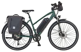 Prophete Elektrofahrräder Prophete Entdecker eT300 Trekking E-Bike 28" | Trapezrahmen mit Fahrradtaschen | Damen / Herren / Elektrofahrrad | AEG Hinterradmotor | olivgrün