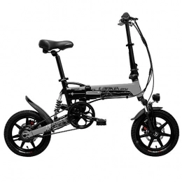 Qinmo Elektrofahrräder Qinmo 14-Zoll-Elektro-Fahrrad-400W, Doppelscheibenbremse, mit LCD-Anzeige, Klapprad, geeignet for Männer und Frauen, for Sport im Freien Reiten (Color : Black Gray)