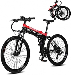 Qinmo Elektrofahrräder Qinmo Elektro-Fahrrad, 26" Electric Mountain Bike 400W Folding Ebike mit 48V 10AH Lithium-Ionen-Akku 27 Speed Gear, Herren MTB Pendeln / Offroad Elektro-Fahrrad (Color : Red 2)