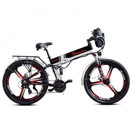 Qinmo Elektrofahrräder Qinmo Elektro-Fahrrad, 26 Zoll Electric Mountain Bike faltbar, Dual-Batterie-elektrisches Fahrrad for Erwachsene, 21 Geschwindigkeit, Motor 350W, 48V 10.4Ah wiederaufladbare Lithium-Batterie, Geschwin