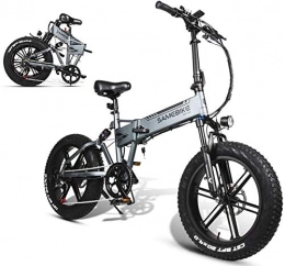 Qinmo Elektrofahrräder Qinmo Elektro-Fahrrad, elektrisches Fahrrad 500W Full Suspension Fat Tire Ebike Folding Elektro-Fahrrad mit 48V 10.4AH Lithium-Batterie SAMEBIKE for Erwachsene (Color : Grey)
