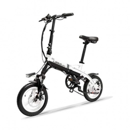 Qinmo Elektro-Fahrrad, Falten 36V 8.7Ah versteckt Lithium-Batterie, 14-Zoll-Elektro-Fahrrad, geeignet for Sport im Freien Reiten (Color : Black White)
