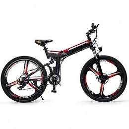 Qinmo Fahrräder Qinmo Elektro-Fahrrad, Klapp E-Bike, 26 Zoll-Elektro-Mountainbike, mit Super-Magnesium-Legierung 3 Speichen integrierten Rad, Premium Full-Suspension und Shimano 24 Speed Gear