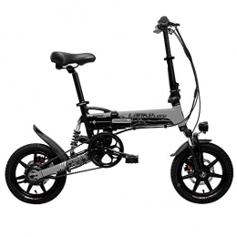 Qinmo Elektrofahrräder Qinmo Klapprad 14 ‚‘ E-Bike 400W Motor Full Suspension, Doppelscheibenbremse, mit LCD-Anzeige for Erwachsene und Jugendliche Sport im Freien Radfahren (Color : Black Gray)