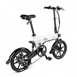 QINYUP 16 Zoll mit Variabler Geschwindigkeit Doppelstoßdämpfung Erwachsener Folding Elektro-Fahrrad,Weiß