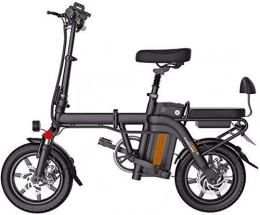 QLHQWE Elektrofahrräder QLHQWE Elektrisches Fahrrad elektrisches Fahrrad Folding Elektro-Auto-Adult-Lithium-Batterie Doppelscheibenbremse elektrische Roller Einfach zu bedienen / Schwarz / 240 Meilen