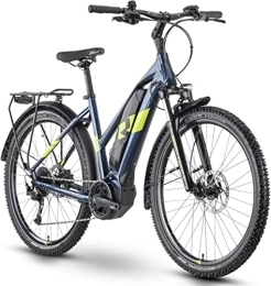 R Raymon  R Raymon CrossRay E 3.0 500Wh Yamaha Elektro Trekking Bike 2022 (27.5" Damen Trapez L / 56cm, Dark Blue / Lime (Damen))