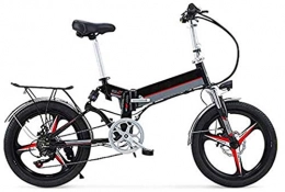 RDJM Fahrräder RDJM Ebike e-Bike, 20" 350W Klapp / Carbon-Stahl Material City Electric Bike Assisted Elektro-Fahrrad Sport-Gebirgsfahrrad mit 48V Abnehmbare Lithium-Batterie (Color : Black)