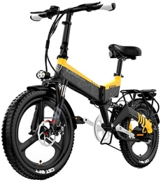 RDJM Fahrräder RDJM Ebike e-Bike, 20 Zoll Adult elektrisches Fahrrad 48v 400w Motor faltbares Fahrrad elektrisches Fahrrad, Handy-Lithium-Batterie Hydraulische Scheibenbremse (Color : Yellow, Size : 48v12.8Ah)