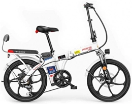 RDJM Fahrräder RDJM Ebike e-Bike 20-Zoll-E-Bike for Erwachsene, E-Pendel Fahrrad mit 48V Wechselakku, 250W Brushless Motor, LCD-Digital-Instrumente, Folding Elektro-Fahrrad (Color : White, Size : 90KM)