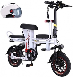 RDJM Fahrräder RDJM Ebike e-Bike, 350W Folding Elektro-Pendler-Fahrrad, 12 ‚‘ City Ebike mit 8Ah austauschbaren Lithium-Ionen-Batterie-elektrisches Fahrrad (Color : White, Size : 8A)