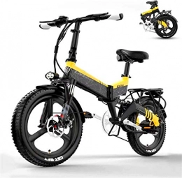 RDJM Fahrräder RDJM Ebike e-Bike, 400W elektrisches Fahrrad, Magnesium-Legierung Ebikes Fahrräder All Terrain 10.4Ah / 12.8Ah austauschbare Lithium-Ionen-Batterie Fahrrad Ebike (Color : Black Yellow, Size : 10.4AH)
