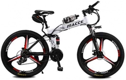 RDJM Fahrräder RDJM Ebike e-Bike, Elektro-Fahrrad-Lithium-Batterie Folding Mountain Bike Adult einzelnes Rad Wasserflasche beweglich und bequem Energie, Weiß, Ausdauer 20km6.8A