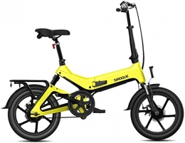 RDJM Fahrräder RDJM Ebike e-Bike, Elektro-Faltrad, Klapprad Doppelscheibenbremse tragbar, mit 250W Motor, 36V7.8Ah Akku mit großer Kapazität, Höchstgeschwindigkeit bis 25 km / h (Color : Yellow)