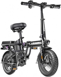 RDJM Fahrräder RDJM Elektrofahrräder Folding Elektro-Bike for Erwachsene, Pendel Ebike mit 400W Motor und USB Charging Electric, Stadt Fahrrad Höchstgeschwindigkeit 25 Km / H (Color : Black, Size : 100KM)