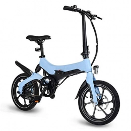rgbh Elektrofahrräder rgbh Elektrisches Fahrrad Blau, Faltbares E-Bike-Fahrrad Für Erwachsene Mit 16-Zoll-Reifen 250W-Motor, Doppelscheibenbremse, Stoßdämpfer und 3-Gang-Modi, Höchstgeschwindigkeit 25 km / h