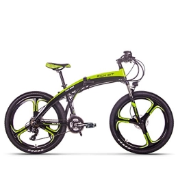 RICH BIT Fahrräder RICH BIT 26"Faltbares Elektrofahrrad, 250 W RT-880 Elektrisches Mountainbike für Männer und Frauen, Abnehmbarer Akku, professionelles 21-Gang-E-Bike (Grün)