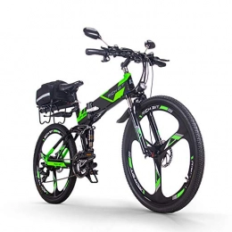 Unbekannt Fahrräder RICH BIT Elektrofahrrder aktualisiert RT860 36V 12.8A Lithium Batterie Faltrad MTB Mountainbike E Bike 17 * 26 Zoll Shimano 21 Speed Fahrrad intelligente Elektrofahrrad (Green Deluxe Edition)