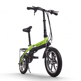 RICH BIT Fahrräder RICH BIT Herren-Elektrofahrrad 36 V 7, 5 Ah, 14 * 2, 125 Zoll Fahrrad Mountainbike für Erwachsene, abschließbare Federgabel (B1ack&Green)