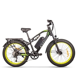 RICH BIT Elektrofahrräder RICH BIT M900 Elektrofahrrad Mountainbike 26 * 4 Zoll Fat Tire Bikes 9 Geschwindigkeiten Ebikes für Erwachsene mit 17Ah Batterie (Grün-Upgrade)