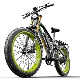 RICH BIT Elektrofahrräder RICH BIT M900 Elektrofahrrad Mountainbike 26 * 4 Zoll Fat Tire Bikes 9 Geschwindigkeiten Ebikes für Erwachsene mit 17Ah Batterie (Grün03)