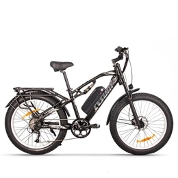 RICH BIT Fahrräder RICH BIT M900 Elektrofahrrad Mountainbike 26 * 4 Zoll Fat Tire Bikes 9 Geschwindigkeiten Ebikes für Erwachsene mit 17Ah Batterie (Weiß-Upgrade)